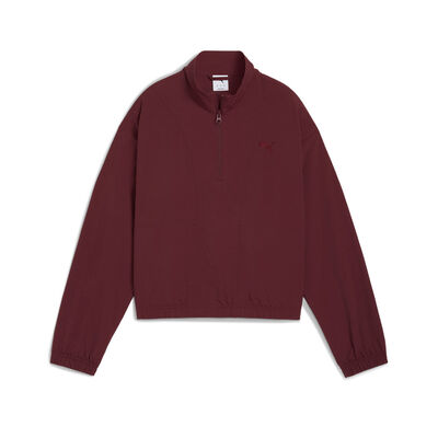 Puma Her Relaxed Woven Half Zip Crew