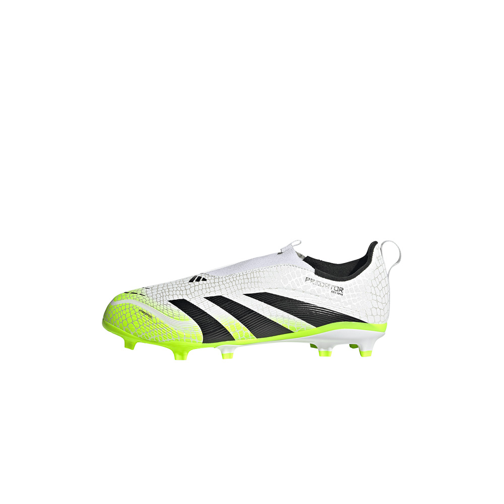 Tacos para niños Predator League sin cordones para terreno firme/multiterreno Blanco 