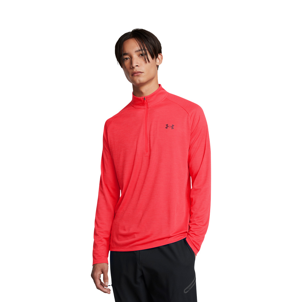 Under Armour Ua Tech Textured 1 2 Zip Red image number null