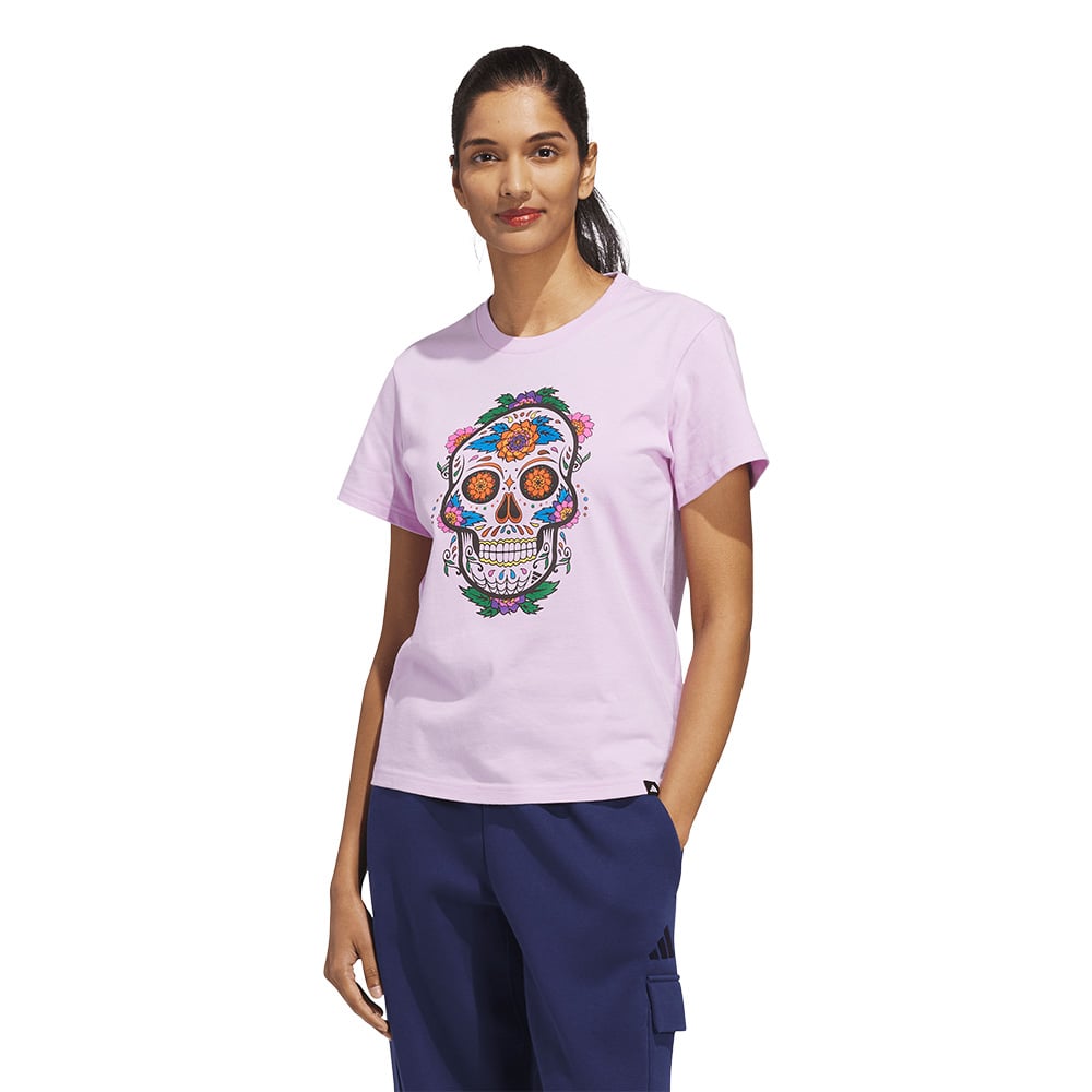Playera Adidas Graphic Sugar Skull Violeta