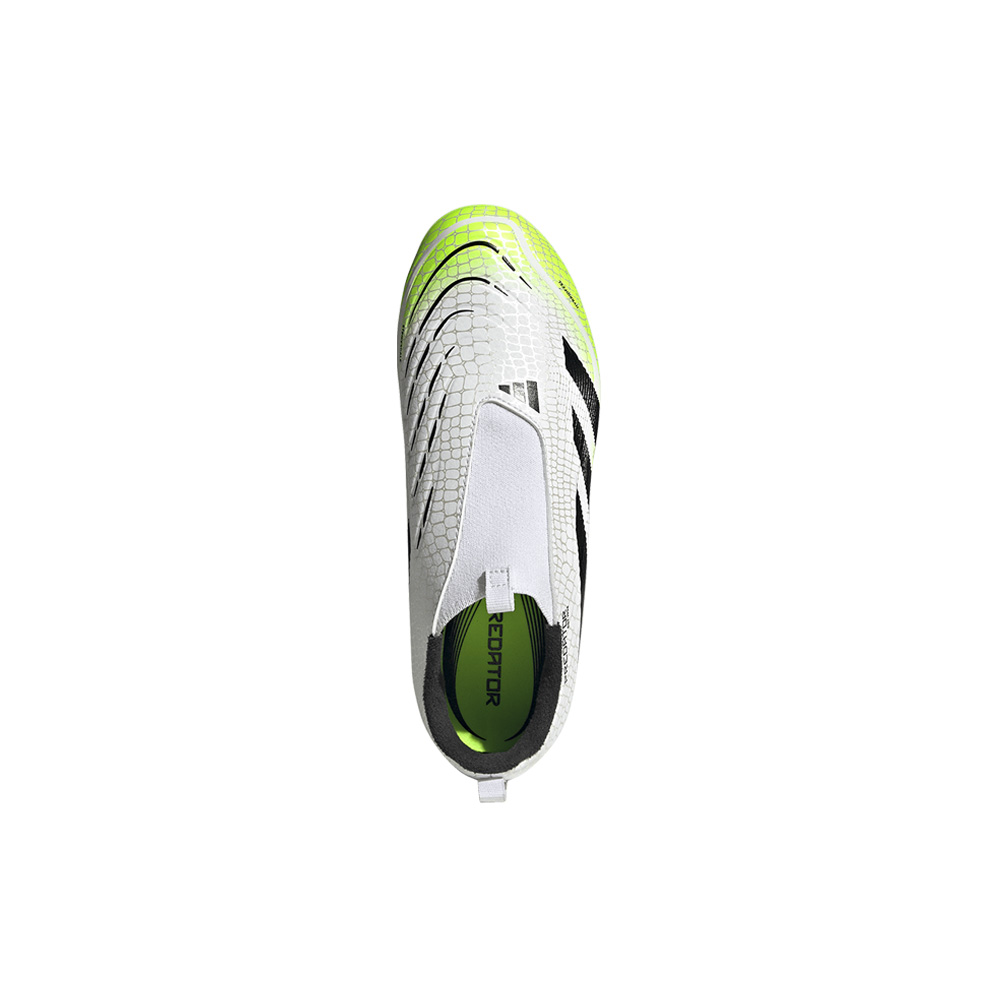 Tacos para niños Predator League sin cordones para terreno firme/multiterreno Blanco 