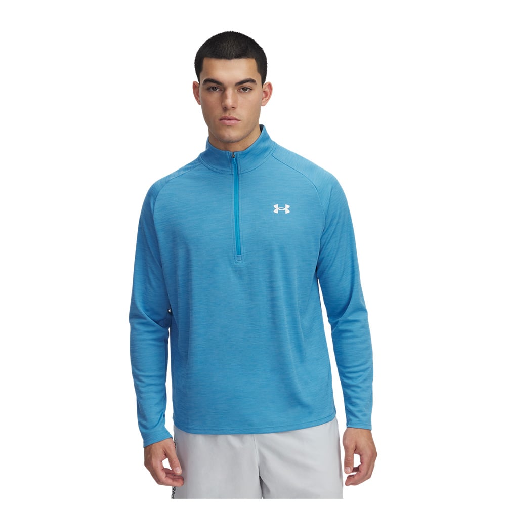 Under Armour Ua Tech Textured 1 2 Zip Blu image number null