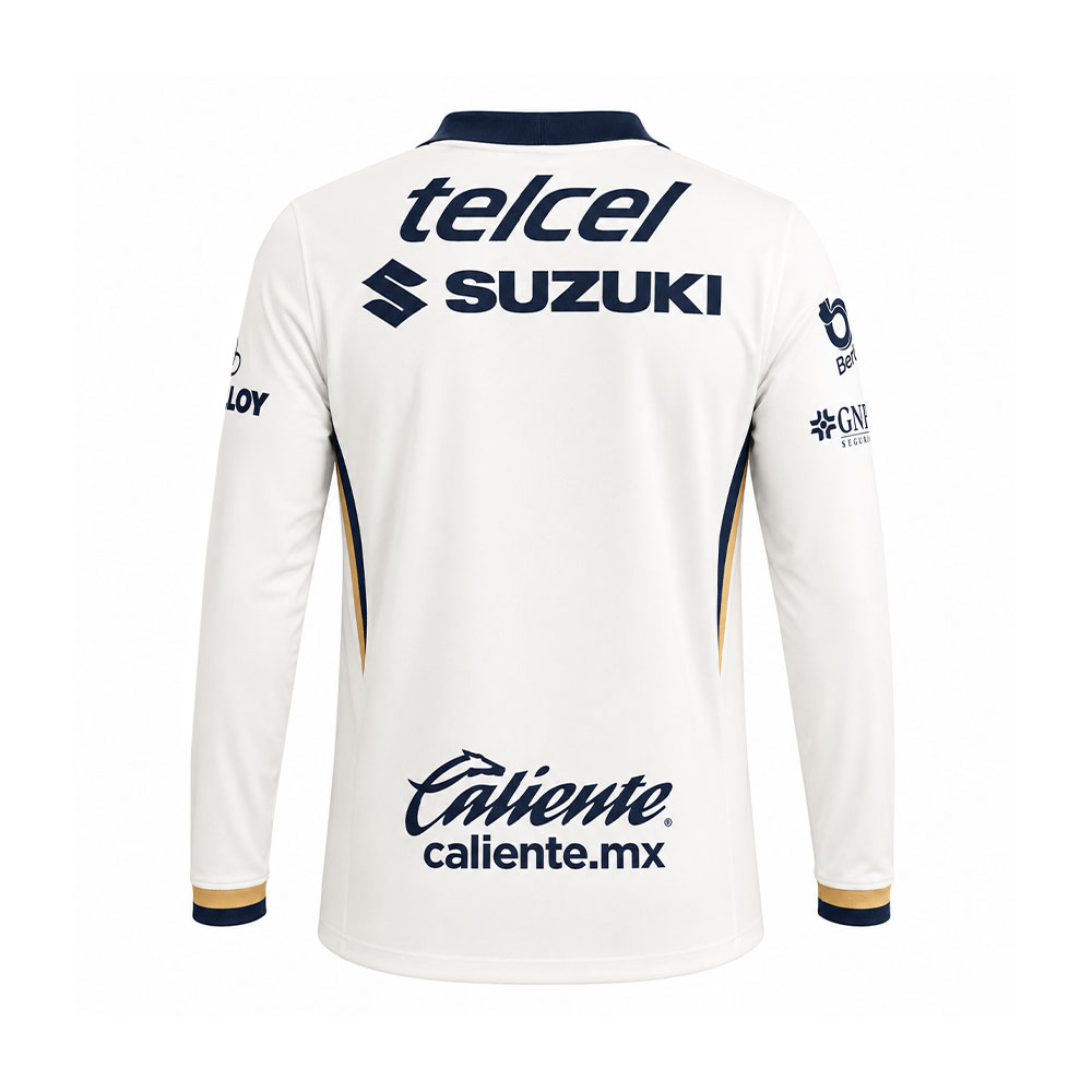 Jersey de F&uacute;tbol Nike Pumas UNAM Local 2025/26 Stadium Blanco 