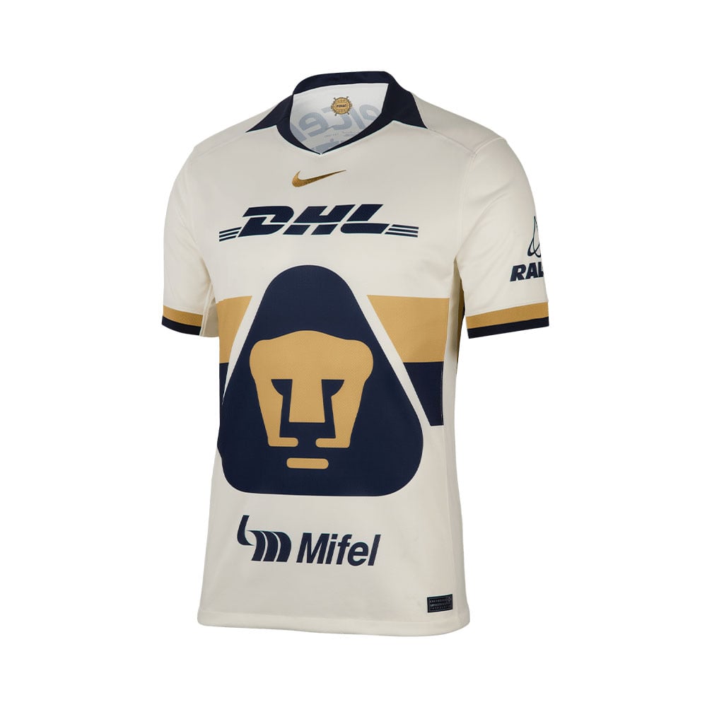Jersey de F&uacute;tbol Nike Pumas UNAM Local 2025/26 Stadium Blanco 